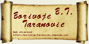 Borivoje Taranović vizit kartica